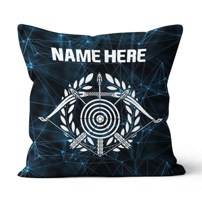Personalized Blue 3D Target Archery Throw Pillow Gift For Archery Lovers VHM0933