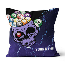 Load image into Gallery viewer, Customized 3D Skull Thunder Billiard Pillow Purple Version, Best Pillows TDM0758