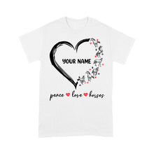 Load image into Gallery viewer, Peace love horses tattoo customized name horse shirt for girl, horse shirts D06 NQS2908 - Standard T-Shirt