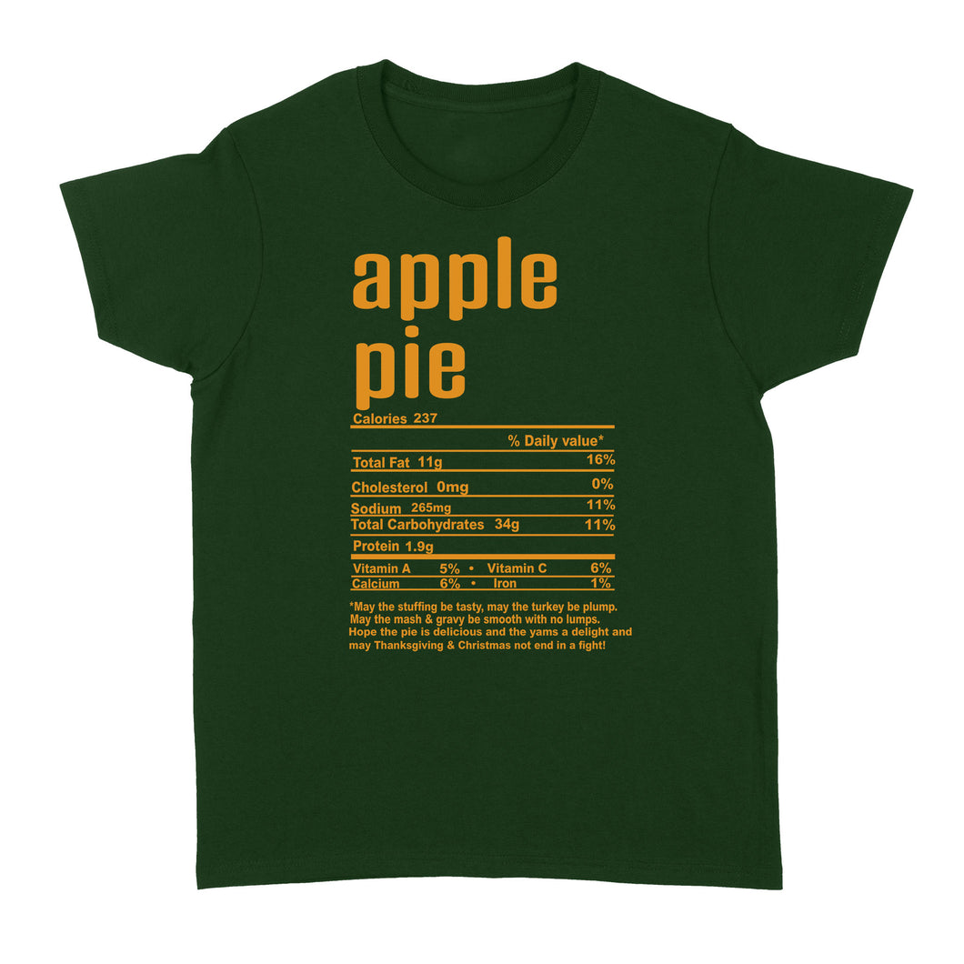 Apple pie nutritional facts happy thanksgiving funny shirts - Standard Women's T-shirt