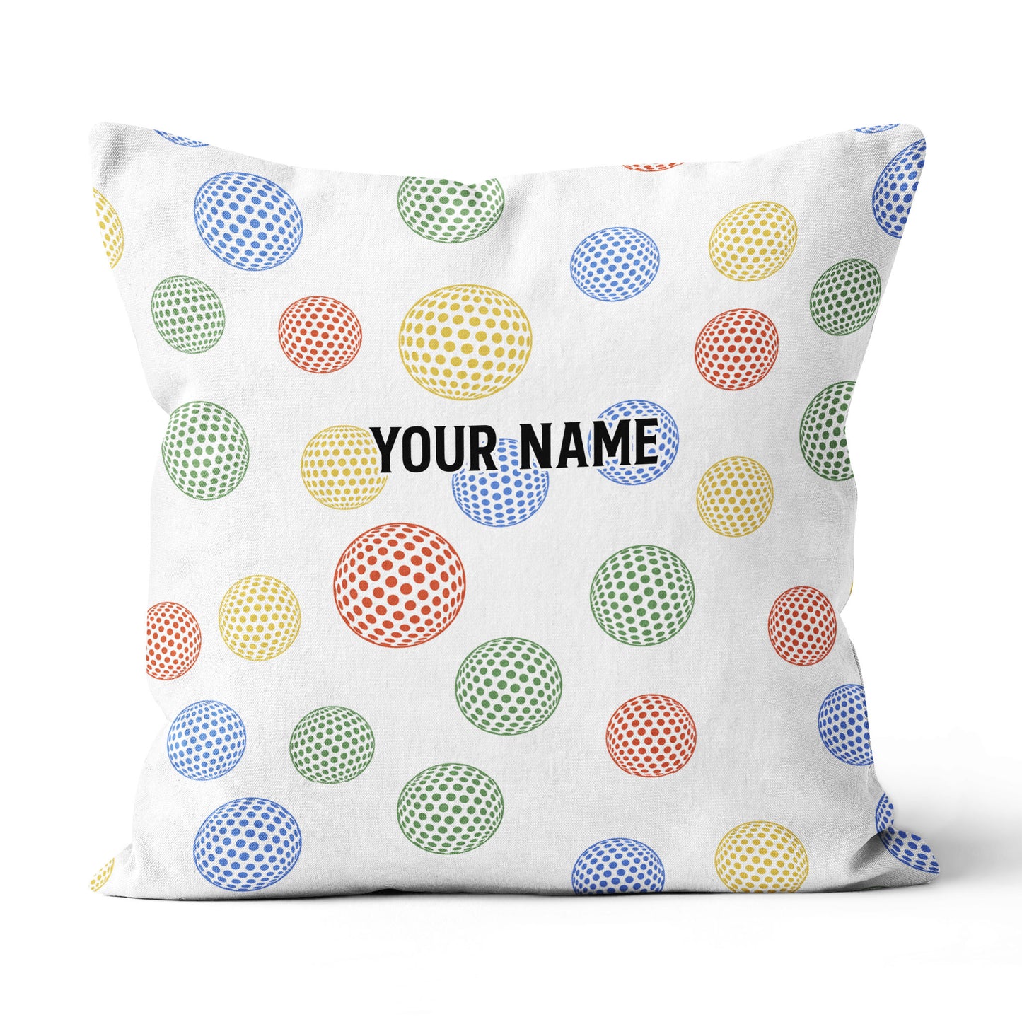 Colorful Golf Ball Custom Throw Pillow Personalized Cool Golf Gifts LDT1149