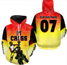 Load image into Gallery viewer, Personalized Motocross Hoodie Adult UV Dirt Bike Hooded Jersey Pullover Hoodie Racing Motorcycle PDT428