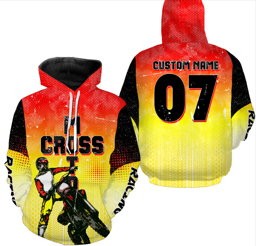 Personalized Motocross Hoodie Adult UV Dirt Bike Hooded Jersey Pullover Hoodie Racing Motorcycle PDT428