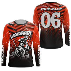 Personalized Motocross Jersey UPF30+ Brap Kid Adult MX Racing Off-road Dirt Bike Shirt NMS1198