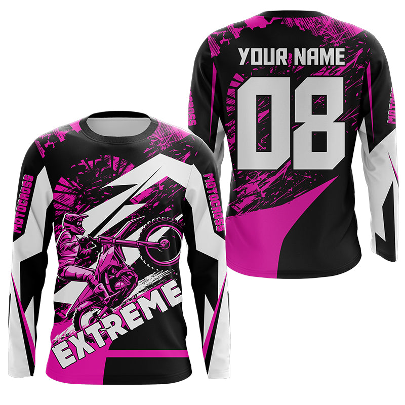 Personalized Red Motocross Jersey Youth&Adult UPF30+ Extreme Dirt Bike –  ChipteeAmz