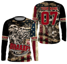 Load image into Gallery viewer, Personalized Skull Racing Jersey UPF30+ Dirt Bike Long Sleeves Brap Motocross Racewear NMS1247