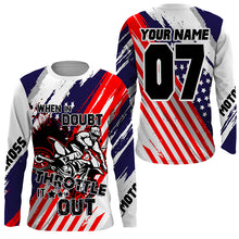 Load image into Gallery viewer, Patriotic Personalized Dirt Bike Jersey UPF30+ When in Doubt Throttle It out American Motocross NMS1184