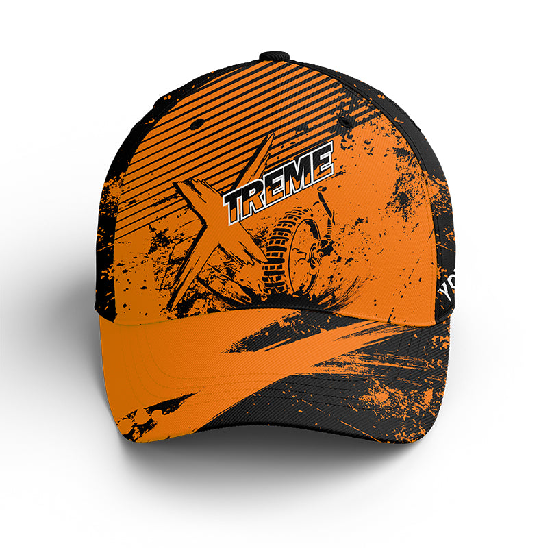 Personalized Orange Dirt Bike Hat - Custom Name Motocross BWB Hat Motorcycle Cap For Bikers CDT05