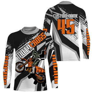 Orange extreme MX jersey UPF30+ kid men women personalized Motocross off-road biker racing shirt PDT238