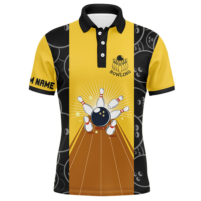 Personalized Men Polo Bowling Shirt, May The Lane Be with You Short Sleeves Bowlers Jersey NBP37