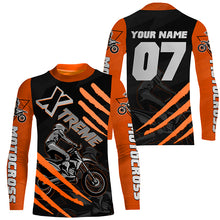 Load image into Gallery viewer, Xtreme Motocross kid&amp;adult custom UV orange MX jersey biker racing shirt motorcycle long sleeves PDT224