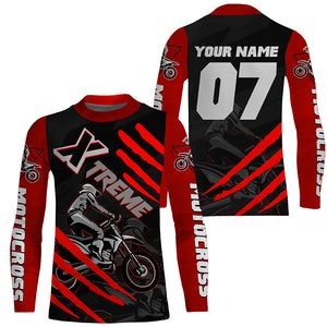 Xtreme Motocross kid&adult custom UV red MX jersey biker racing shirt motorcycle long sleeves PDT225