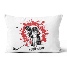 Load image into Gallery viewer, Cartoon Golfer Silhouette Custom Name Pillow Personalized Golfer Gifts LDT1115