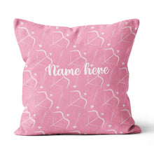 Load image into Gallery viewer, Archery Bows And Arrows Custom Pink Throw Pillows, Valentines Day Gifts TDM0913