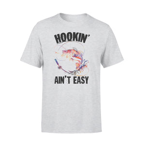 Beautiful colorful Fishing tattoo T-shirt design - Hookin' ain't easy - SPH63