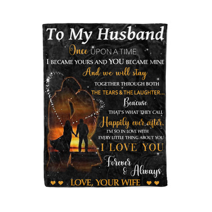 To My Husband Love from Wife Fleece blanket - Gift for husband on anniversary, Valentine's day, Birthday - FSD317