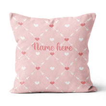Load image into Gallery viewer, Archery Arrows Custom Name Pink Throw Pillow Best Valentine Pillow Gifts TDM0912