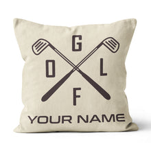 Load image into Gallery viewer, Retro Cross Golf Clubs Custom Pillow Personalized Golf Gifts For Golfer LDT1128