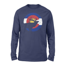 Load image into Gallery viewer, Colorado Elk Hunting long sleeve shirts,  CO State Flag Hunter long sleeve - NQSD232