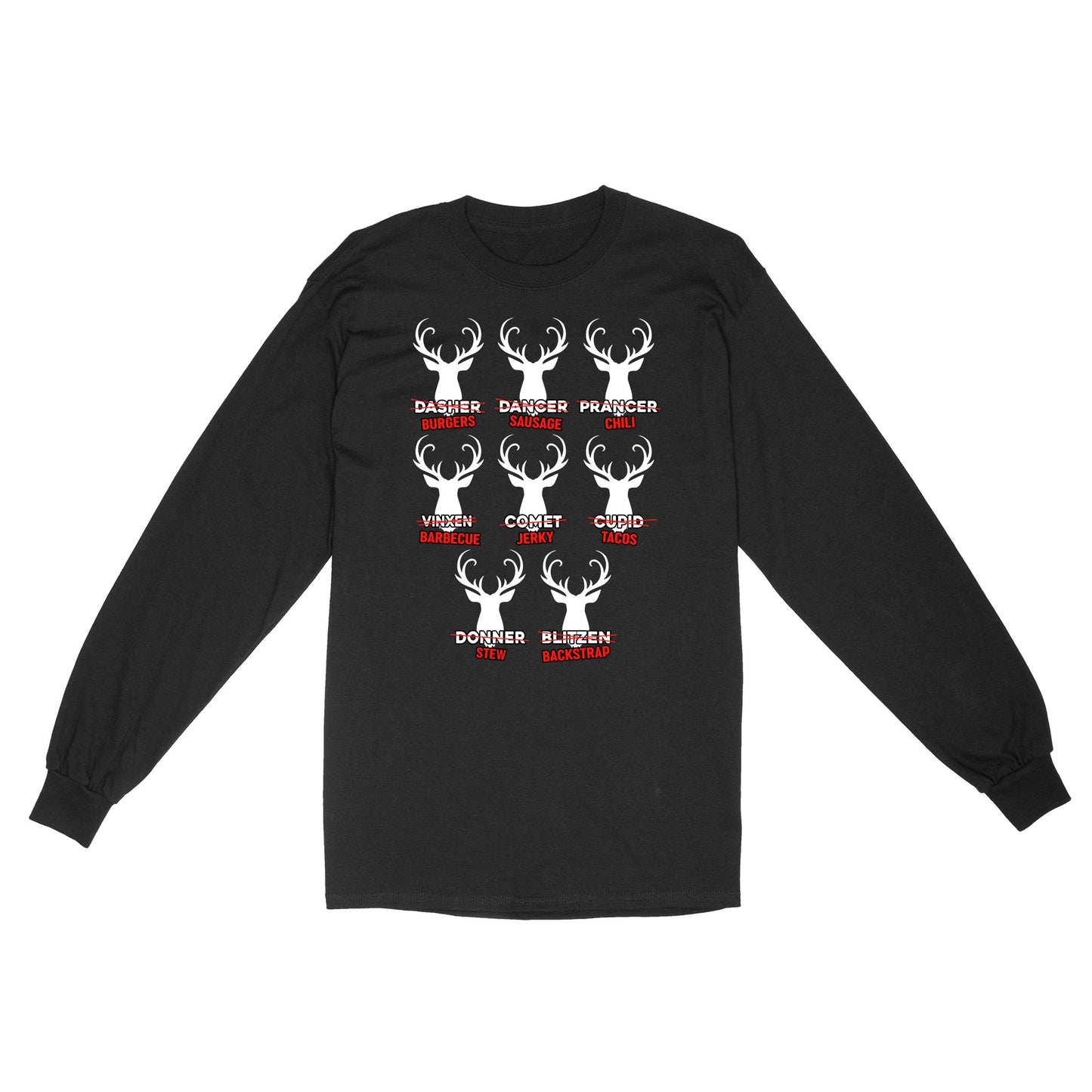 Funny Christmas Reindeer Hunter Shirt, Deer Hunter Gift D02 NQS2460 Standard Long Sleeve