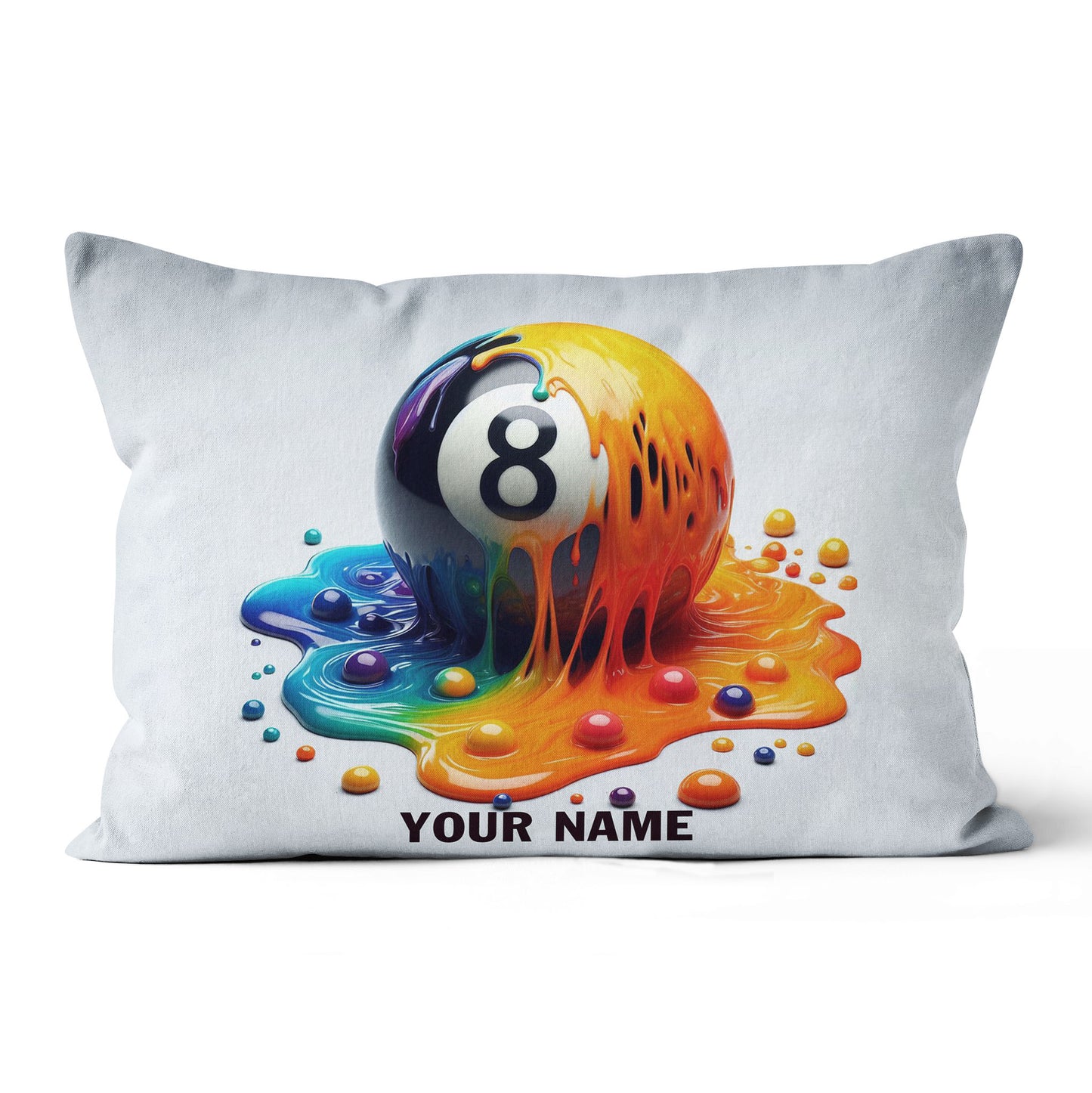 Custom Colorful Melting 8 Ball Pool Throw Pillows, Best Billiard Pillow Decor TDM0814