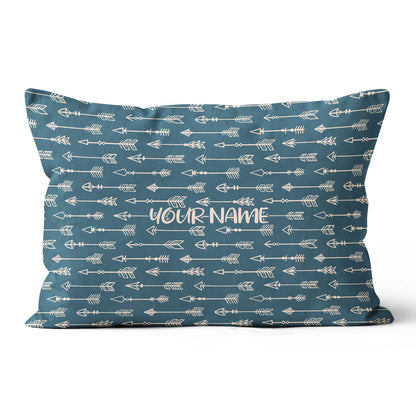 Personalized Blue Arrow Archery Pillow Custom Throw Pillow Archery Gifts VHM0836