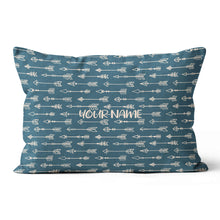 Load image into Gallery viewer, Personalized Blue Arrow Archery Pillow Custom Throw Pillow Archery Gifts VHM0836