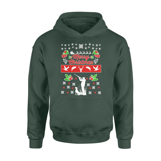 Merry Christmas Hunting standard Hoodie Hunting dog - Christmas gift ideas for hunter FSD585