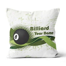 Load image into Gallery viewer, Personalized Green 8 Ball Billiards Pillow Custom Gifts For Pool Players VHM0852