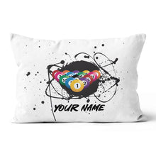 Load image into Gallery viewer, Custom Grunge Billiard Balls White Pillow, Personalized Pillows Billiard TDM0790