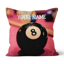 Load image into Gallery viewer, Personalized 8 Ball Billiards Pillow Custom Throw Pillow Billiards Gifts VHM0887