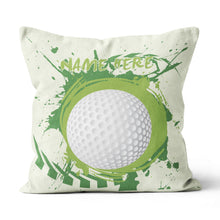 Load image into Gallery viewer, Colorful Green Splash Golf Ball Custom Pillow Personalized Golf Gifts LDT1205