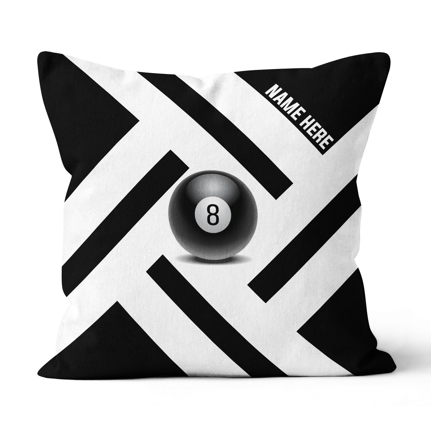 Custom Black White 8 Ball Pool Pillow, Best Personalized 8 Ball Pillows TDM0902