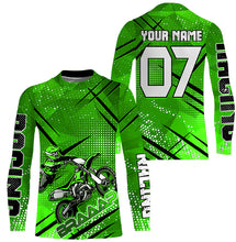 Load image into Gallery viewer, Dirt bike racing jersey custom green Motocross youth men women UPF30+ off-road extreme MX shirt PDT335