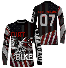 Load image into Gallery viewer, Patriotic Skull Dirt Bike Jersey UV Personalized Motocross MX Racing Shirt American Flag NMS1214