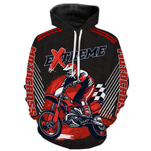 Load image into Gallery viewer, Red Dirt Bike Hoodie Adult UV Custom Motocross Hooded Jersey Extreme Off-Road Motorcycle Hoodie PDT445