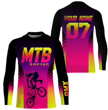Load image into Gallery viewer, Pink MTB racing jersey girls boys UPF30+ mountain bike gear mens cycling jersey kids riding shirt| SLC277