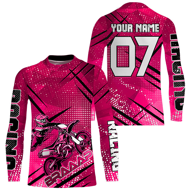 Personalized Red Motocross Jersey Youth&Adult UPF30+ Extreme Dirt Bike –  ChipteeAmz