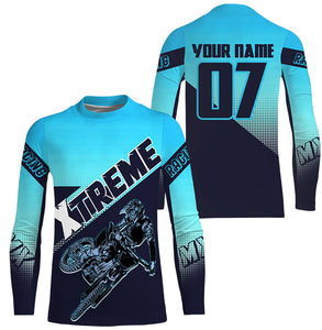 Xtreme MX Racing Jersey Custom Motocross UPF30+ Adult&Kid Blue Dirt Bike Off-road Motorcycle NMS1257