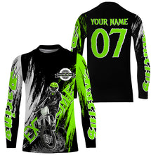 Load image into Gallery viewer, Extreme Motocross off-road jersey green UPF30+ youth adult custom dirt bike racing shirt PDT338