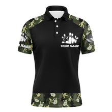 Load image into Gallery viewer, Personalized Men Polo Bowling Shirt Camo Balls and Pins Team Short Sleeves Men Bowlers Jersey NBP12