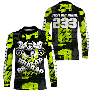 MX adult&kid personalized jersey green shirt UPF30+ motocross dirt bike racing motorcycle PDT43