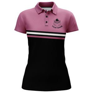 Personalized Women Polo Bowling Shirt, Funny Assy Bowling Girl Pink Bowlers Jersey NBP33