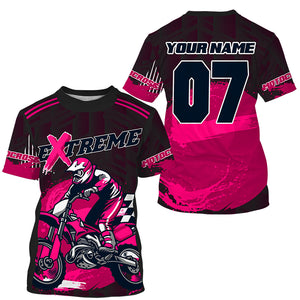 Adult&youth pink Motocross jersey UPF30+ extreme dirt bike racing off-road motorcycle shirt PDT293
