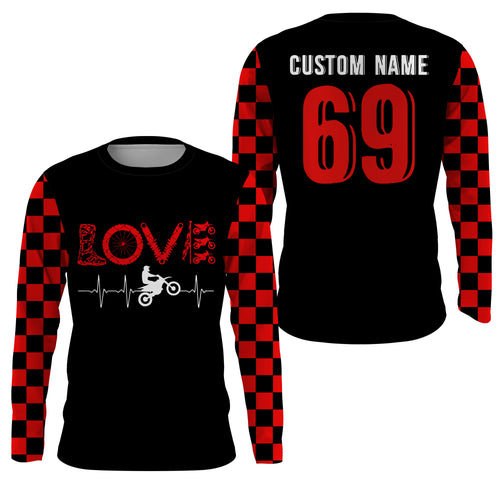 Black Motocross jersey personalized UPF30+ kid&adult xtreme love biker racing motorcycle shirt PDT17