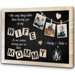 Personalized Mother's Day Canvas Gift for Wife from Husband, Custom Photo Collage Happy Mother's Day N2532