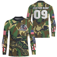 Load image into Gallery viewer, Men women kid camo MX custom UV protective youth motocross jersey extreme dirt bike racing shirt PDT67