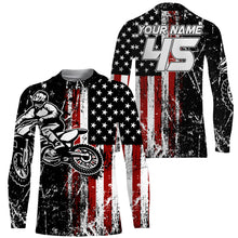 Load image into Gallery viewer, custom Dirt Bike jersey kid adult upf30+ American motocross off-road shirt motorcycle patriotic PDT436