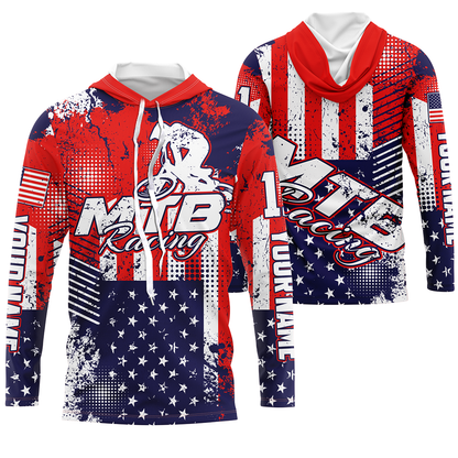 Custom American MTB jersey UPF30+ kid adult mountain biking shirt USA cycling gear bicycle clothes| SLC96