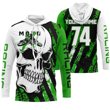 Load image into Gallery viewer, Skull MotoX jersey custom number motocross UV protective green dirt bike racing motorcycle racewear NMS948
